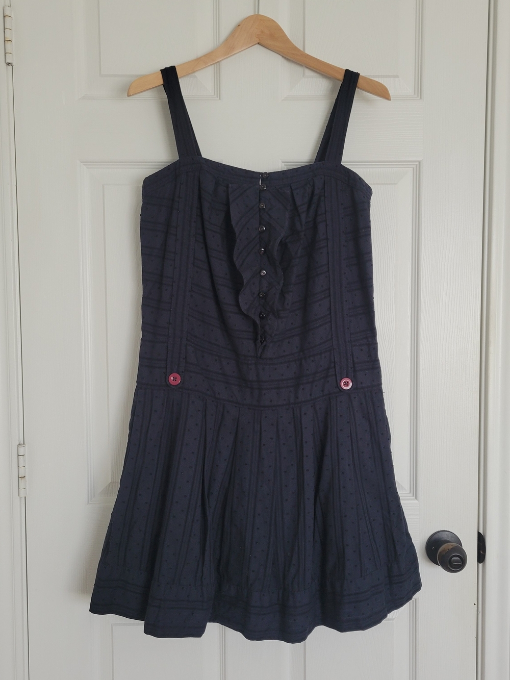 Marc By Marc Jacobs Navy Swiss Dot Textured Dress